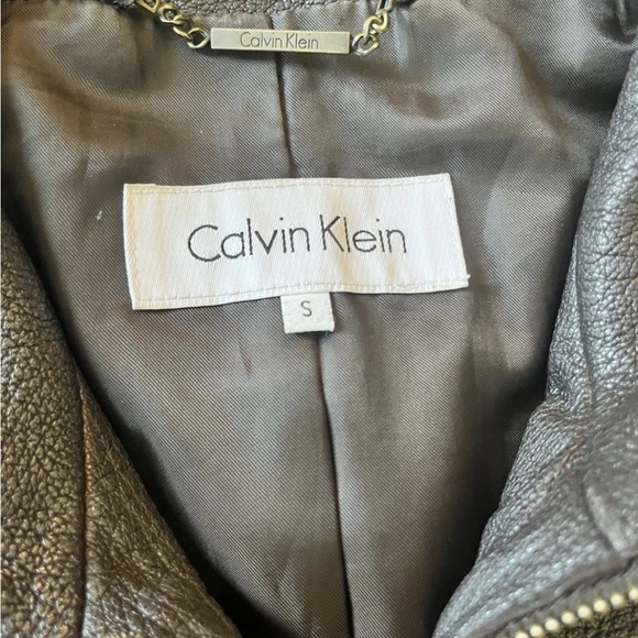 Calvin Klein Leather Moto Jacket Small - Picture 5 of 12